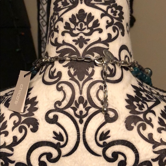 Women’s Chico’s Blue Stone Statement Necklace - Picture 2 of 2